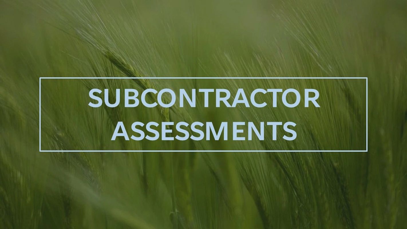 Subcontractor Assessment / Approved Contractor List